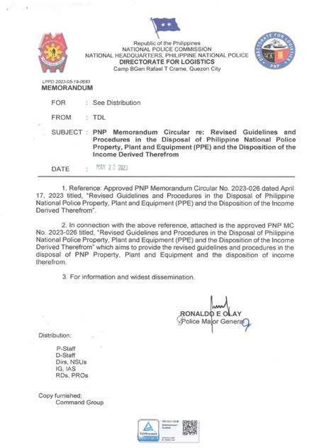 FED PNP CIRCULAR NO. 9 .